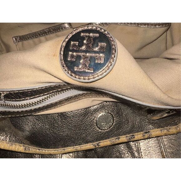 Tory Burch Metallic Leather Tote Bag - Picture 13 of 16